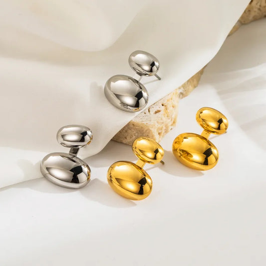 Simple Silver Ear Studs