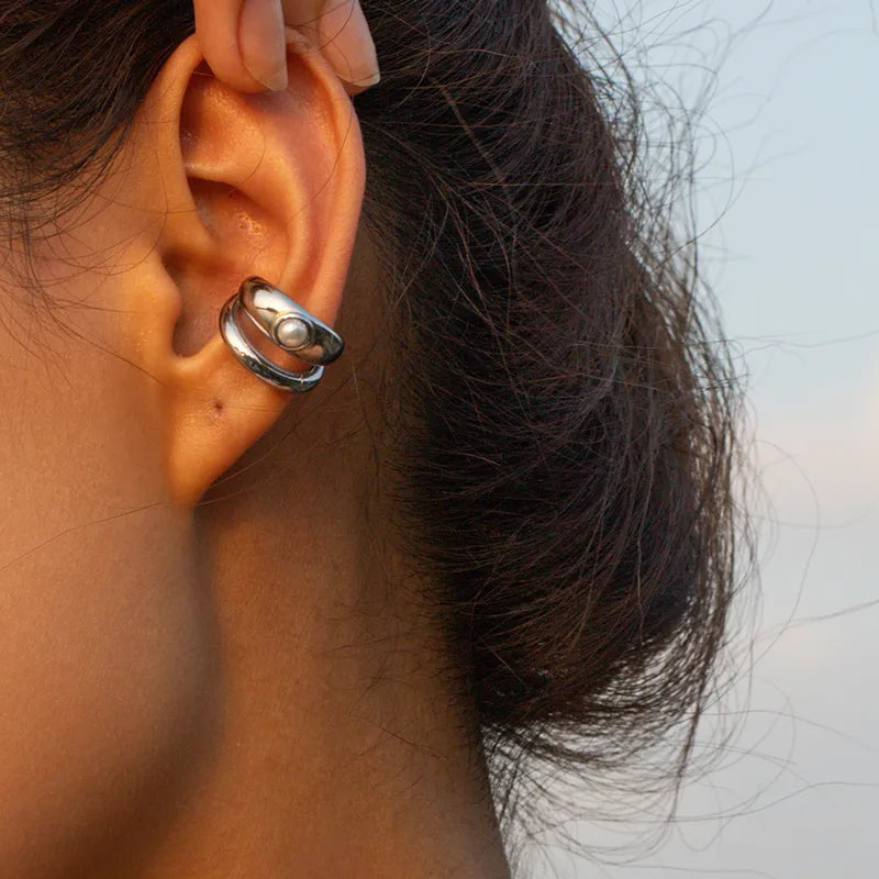 Single Style Silver and Gold Ear Cuffs