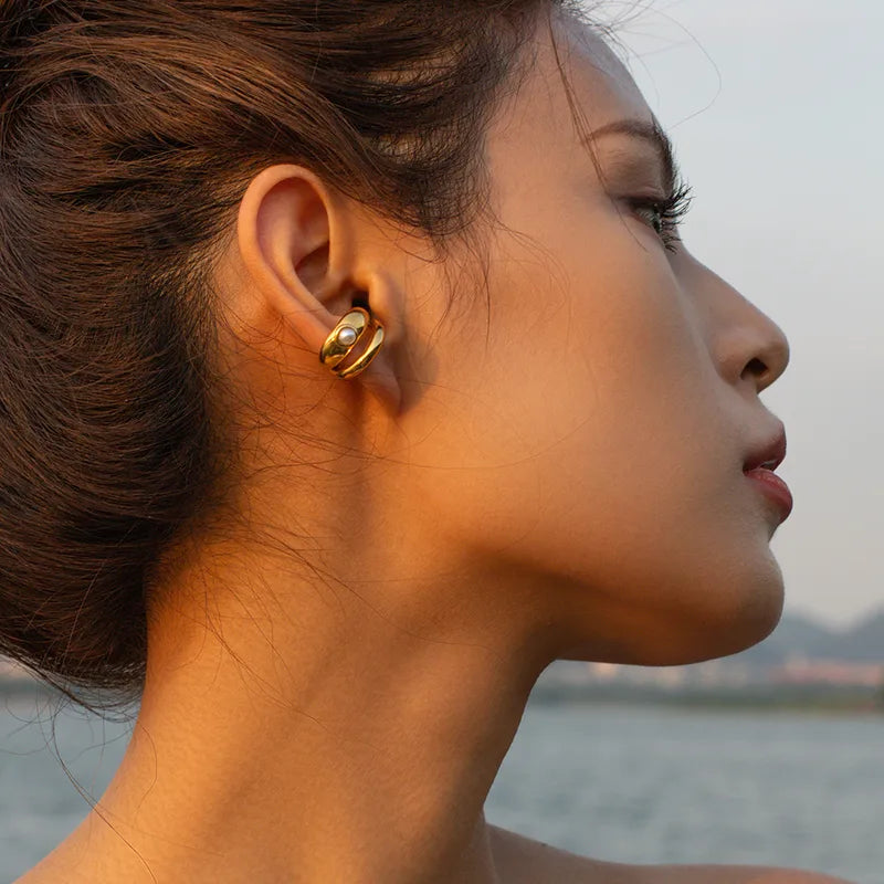 Single Style Silver and Gold Ear Cuffs