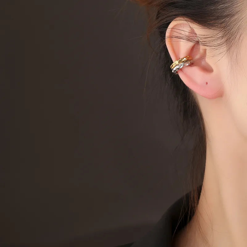Single Style Two-Tone C Shape Plating Copper Ear Cuff
