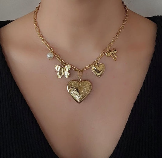 Heart Shape Gold Necklace