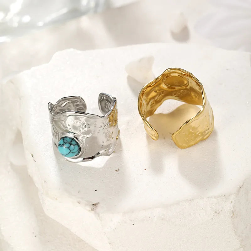 Geometric Gemstone Adjustable Rings