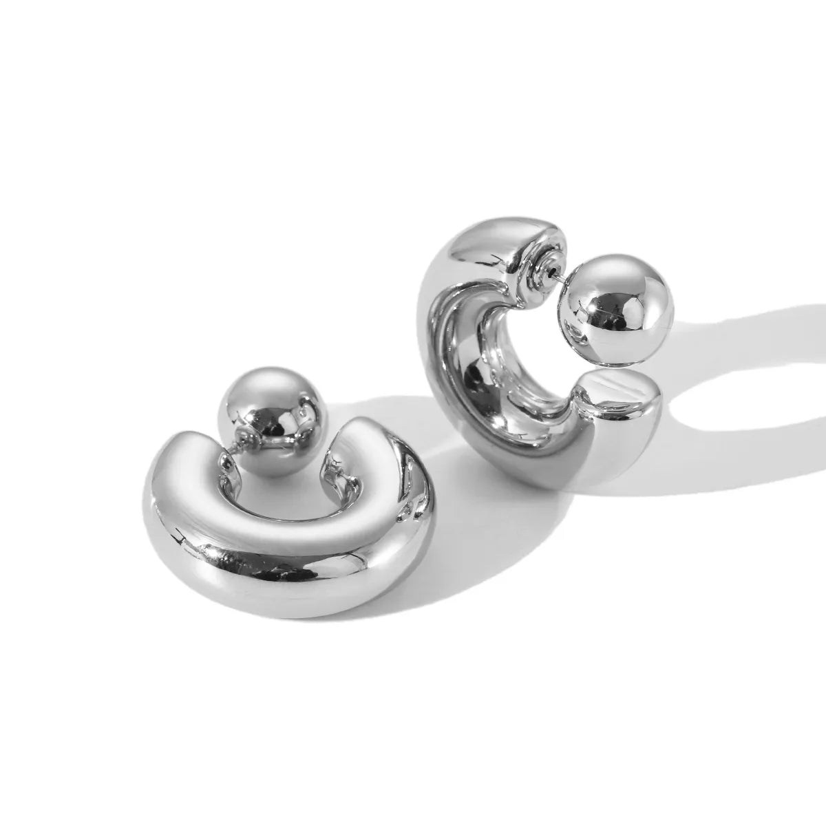 Artistic Gold and Silver Ear Studs