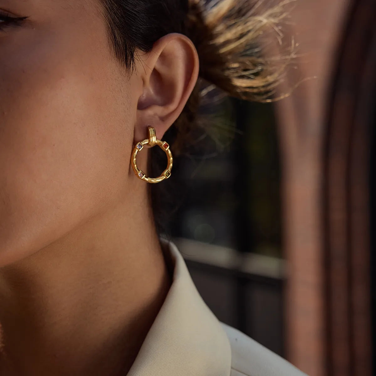 Geometric Colourful Detailed Ear Studs