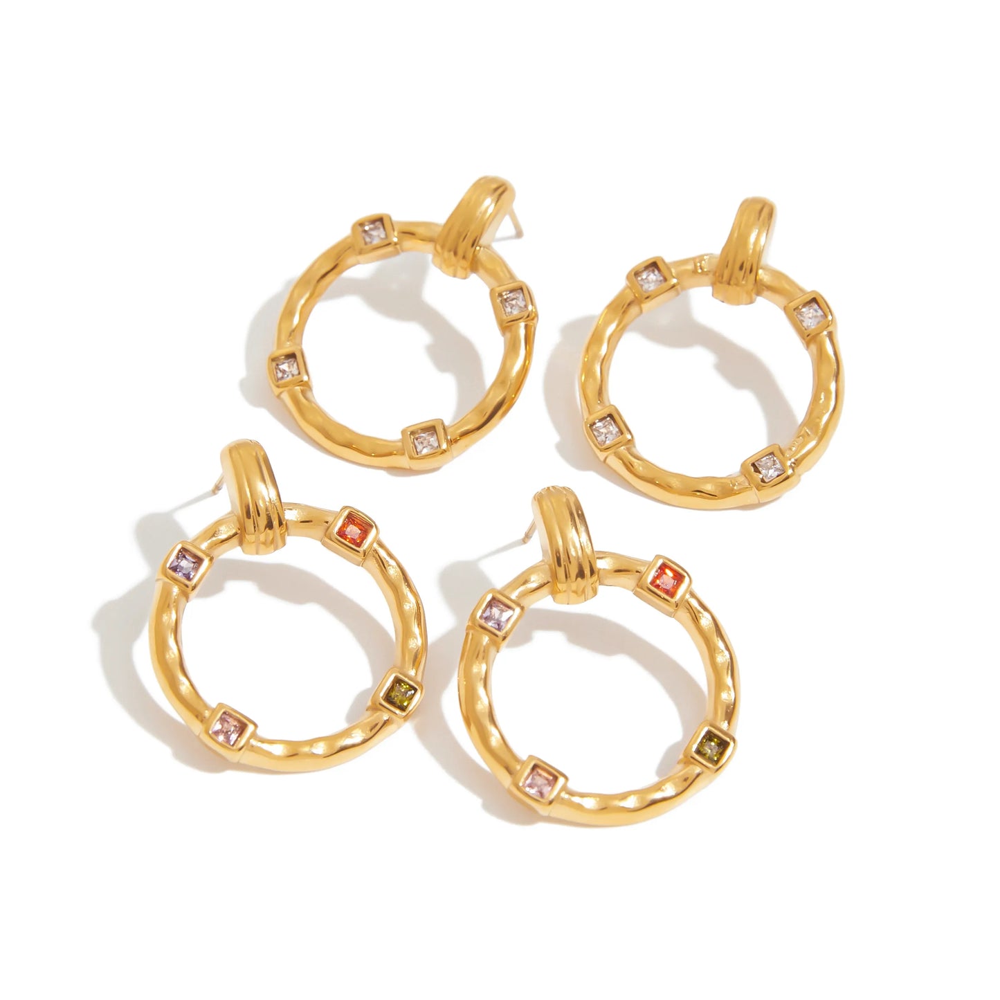 Geometric Colourful Detailed Ear Studs