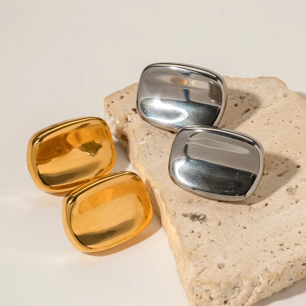 Gold and Silver Plated Rectangle Earrings