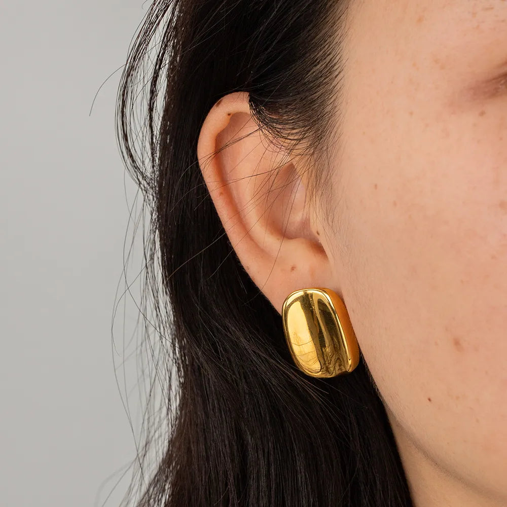 Gold and Silver Plated Rectangle Earrings