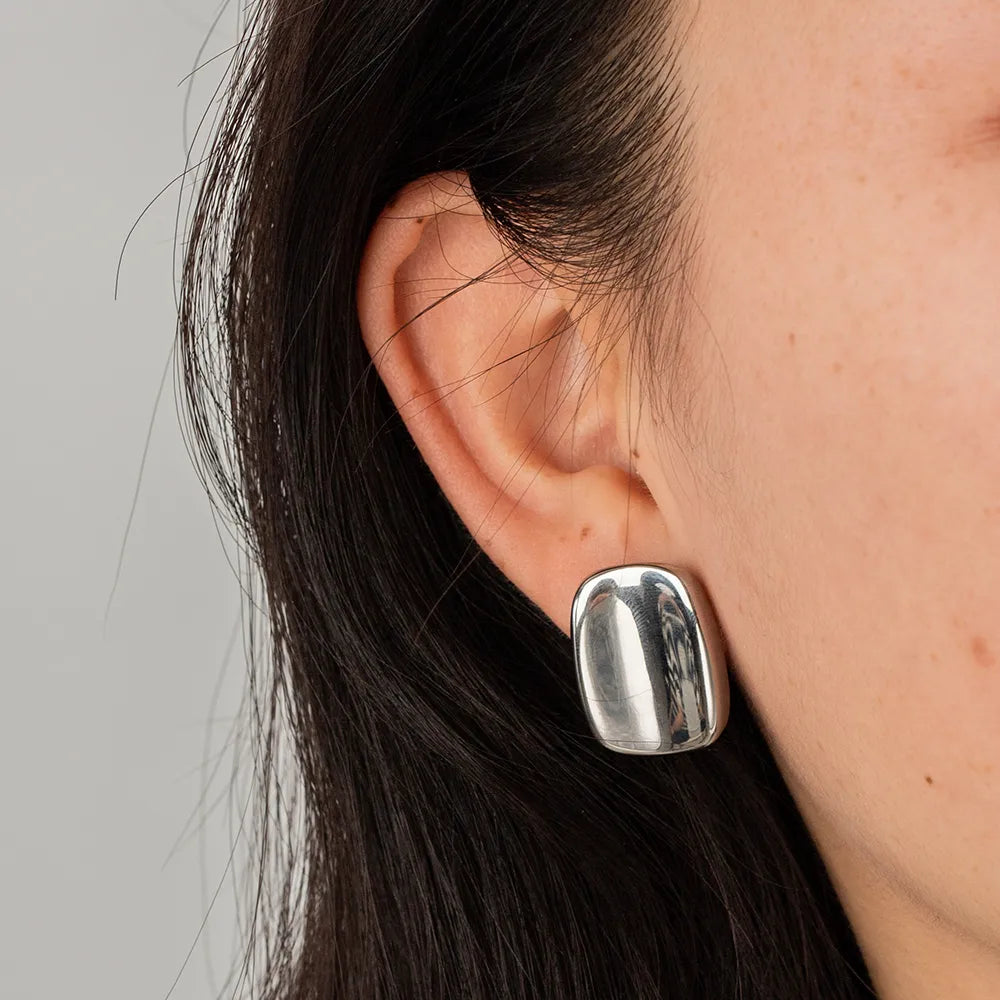 Gold and Silver Plated Rectangle Earrings