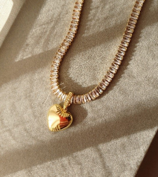 Elegant Glam Pentagram Heart Shape Necklace