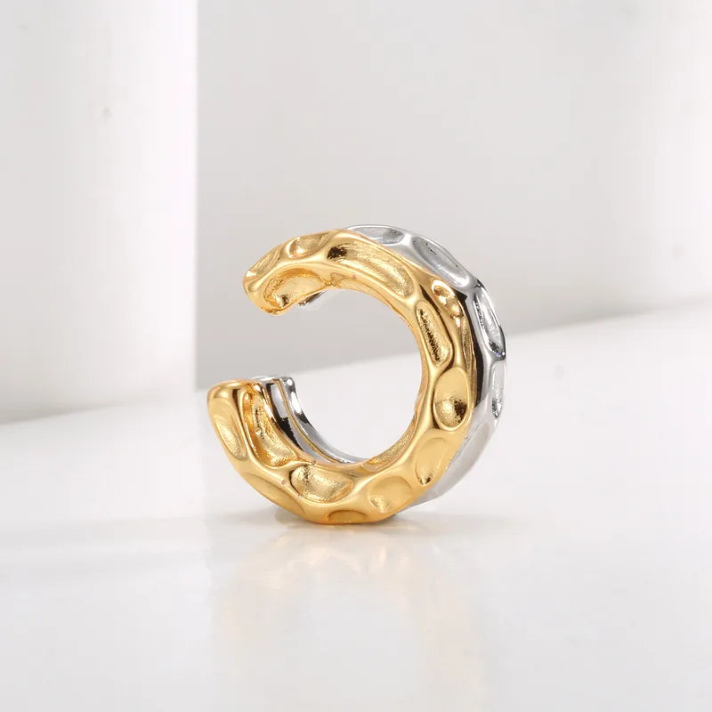 Single Style Two-Tone C Shape Plating Copper Ear Cuff