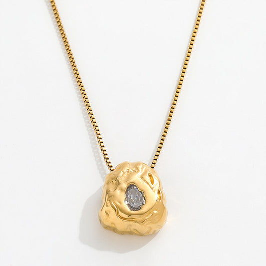 Special Gold Shaped Small Zircon Necklace