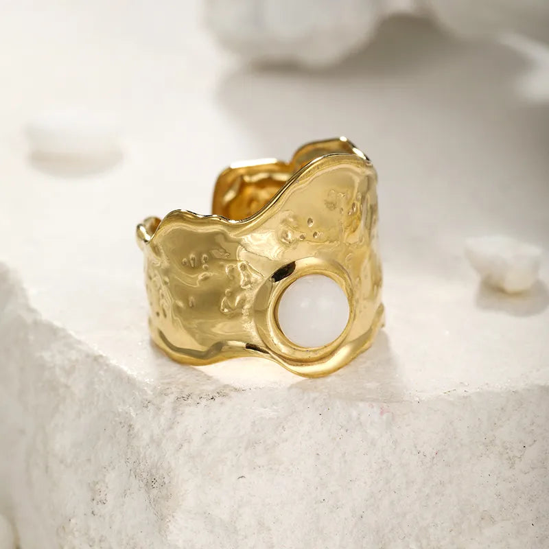 Geometric Gemstone Adjustable Rings