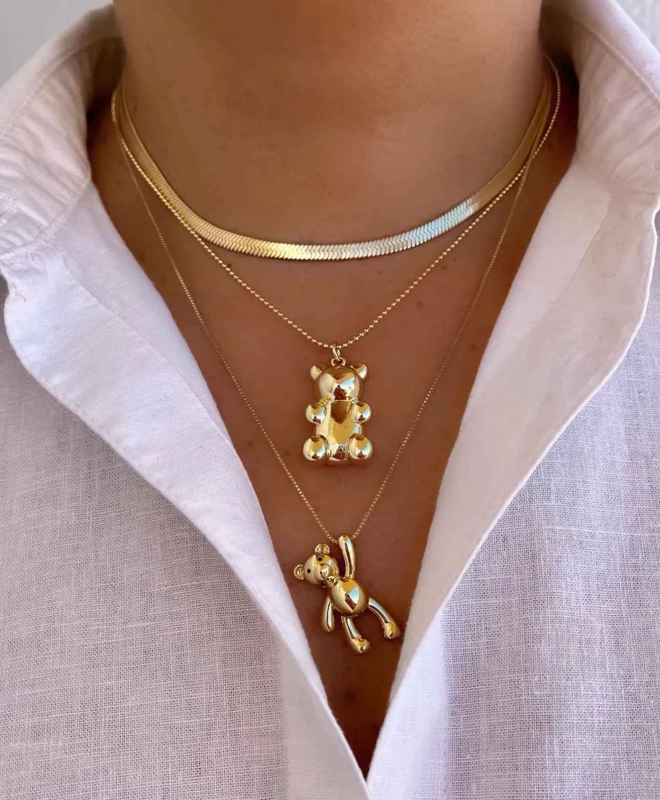 Teddy Bear Pendant Necklace