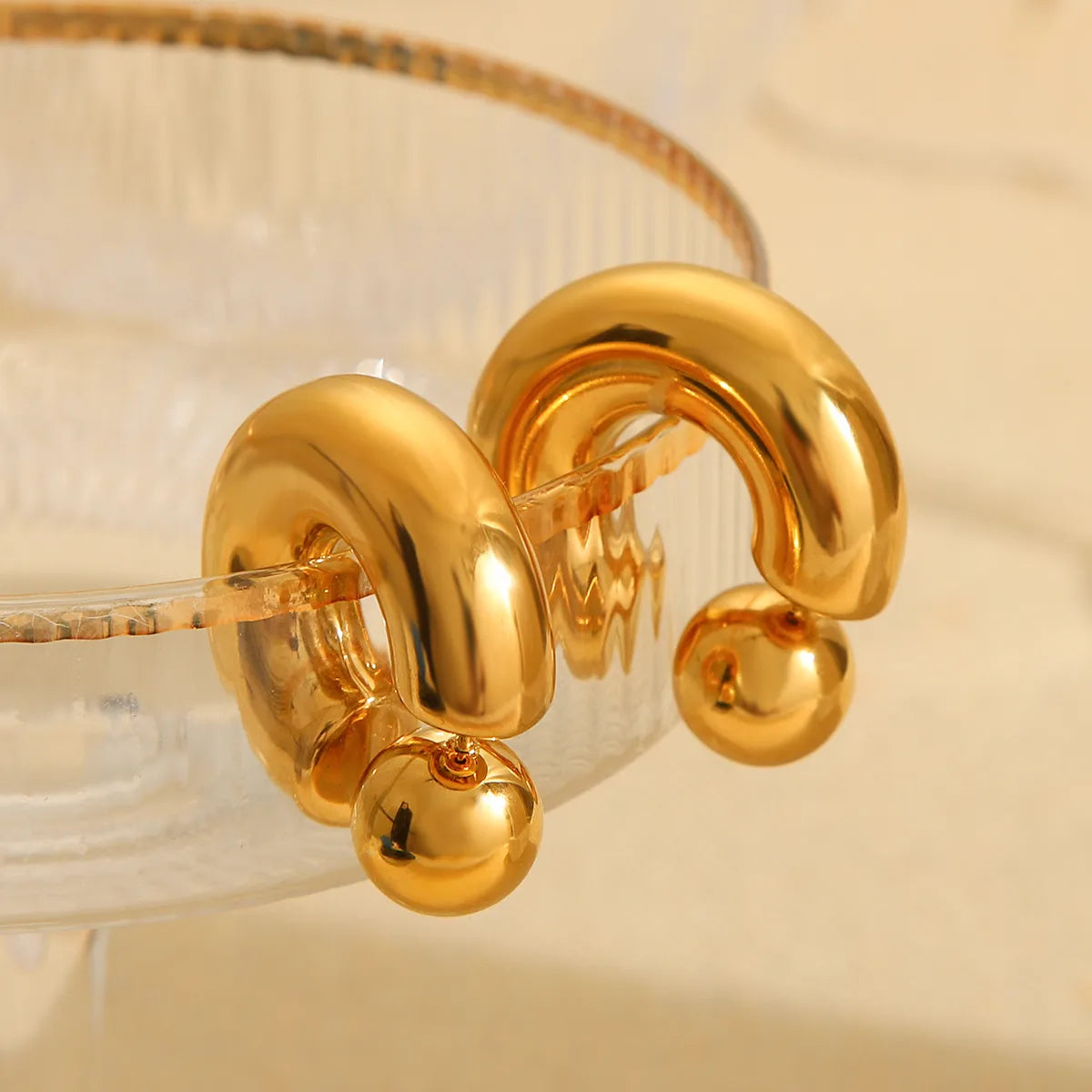 Artistic Gold and Silver Ear Studs