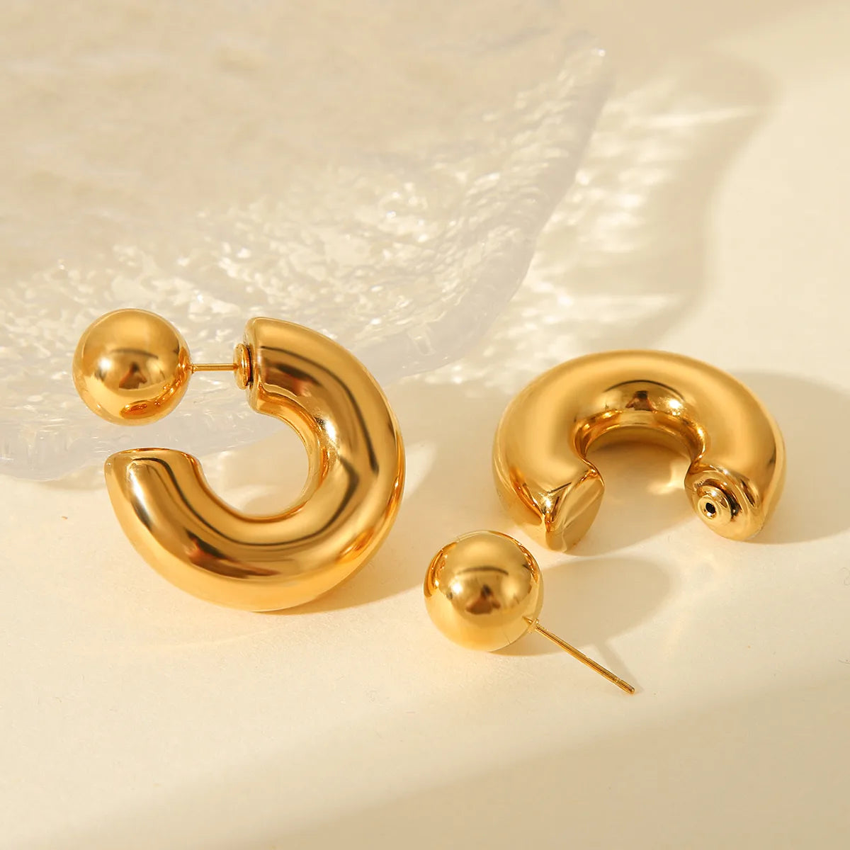 Artistic Gold and Silver Ear Studs