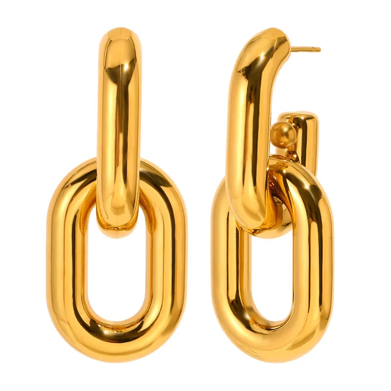 Gold Geometric Drop Earrings