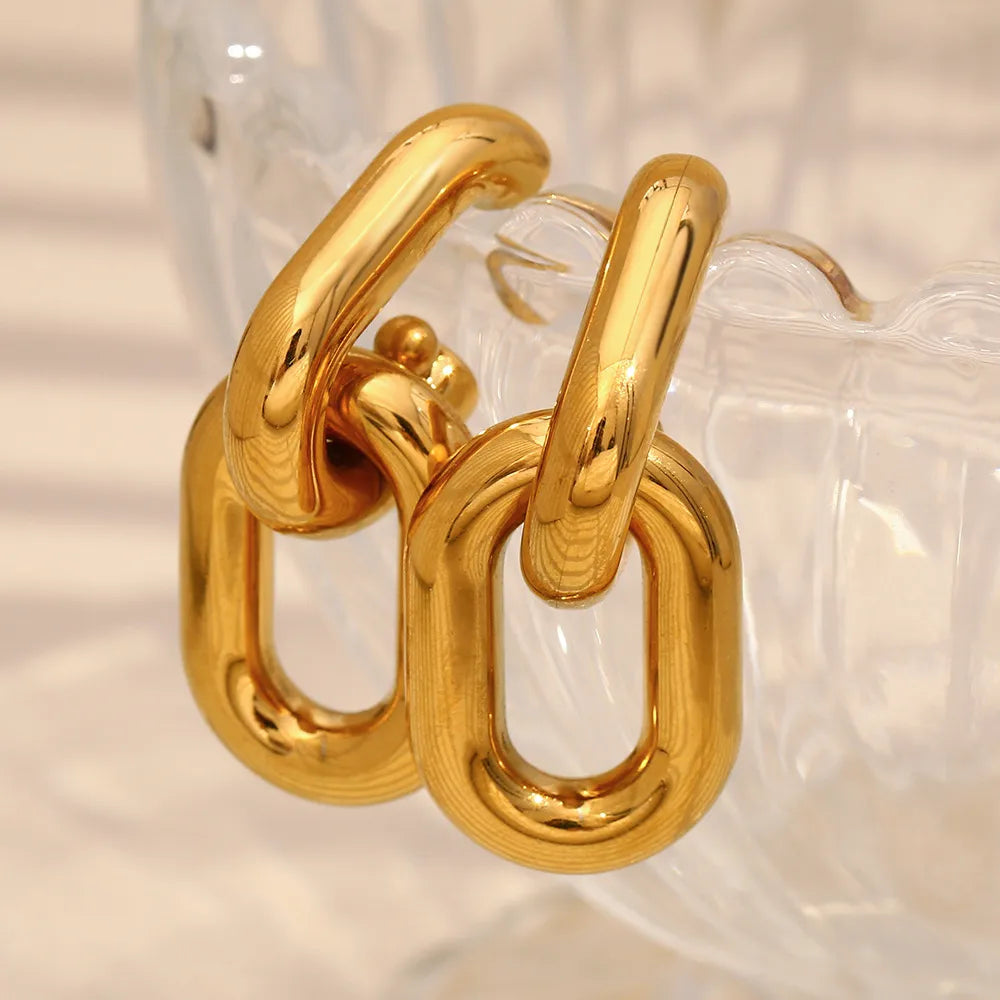 Gold Geometric Drop Earrings