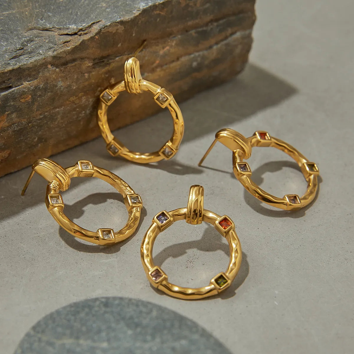 Geometric Colourful Detailed Ear Studs