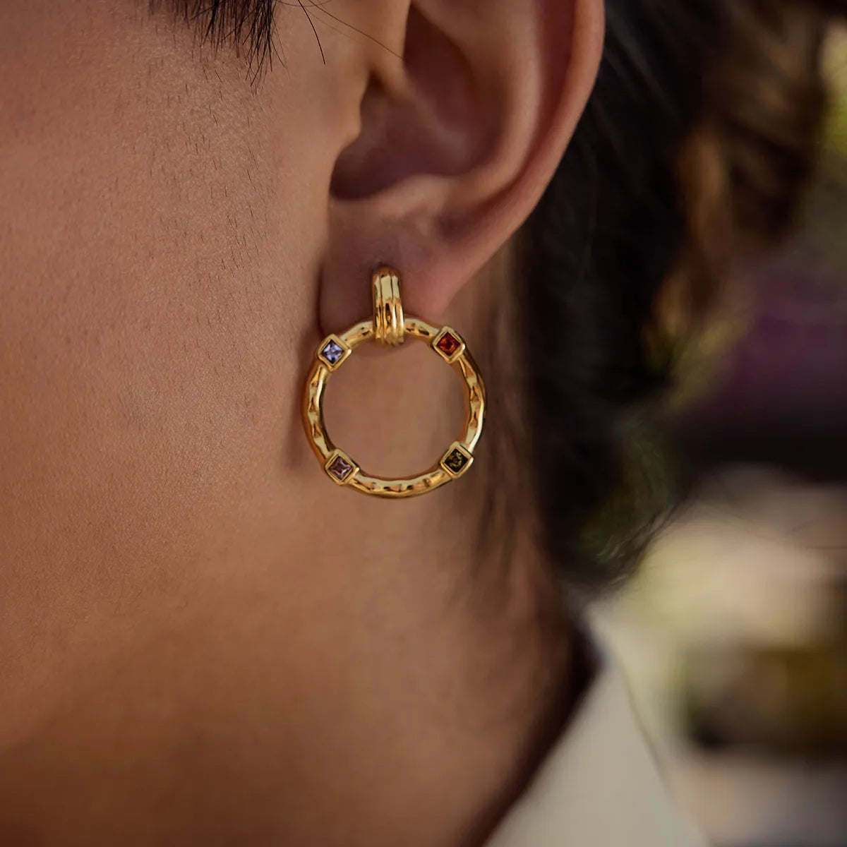 Geometric Colourful Detailed Ear Studs