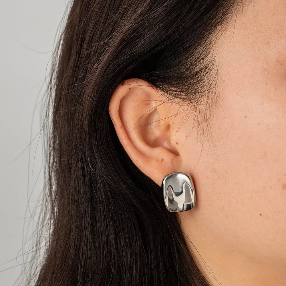 Gold and Silver Plated Rectangle Earrings