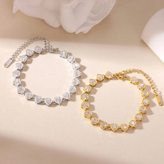 Heart Shaped Bracelet With Zircon