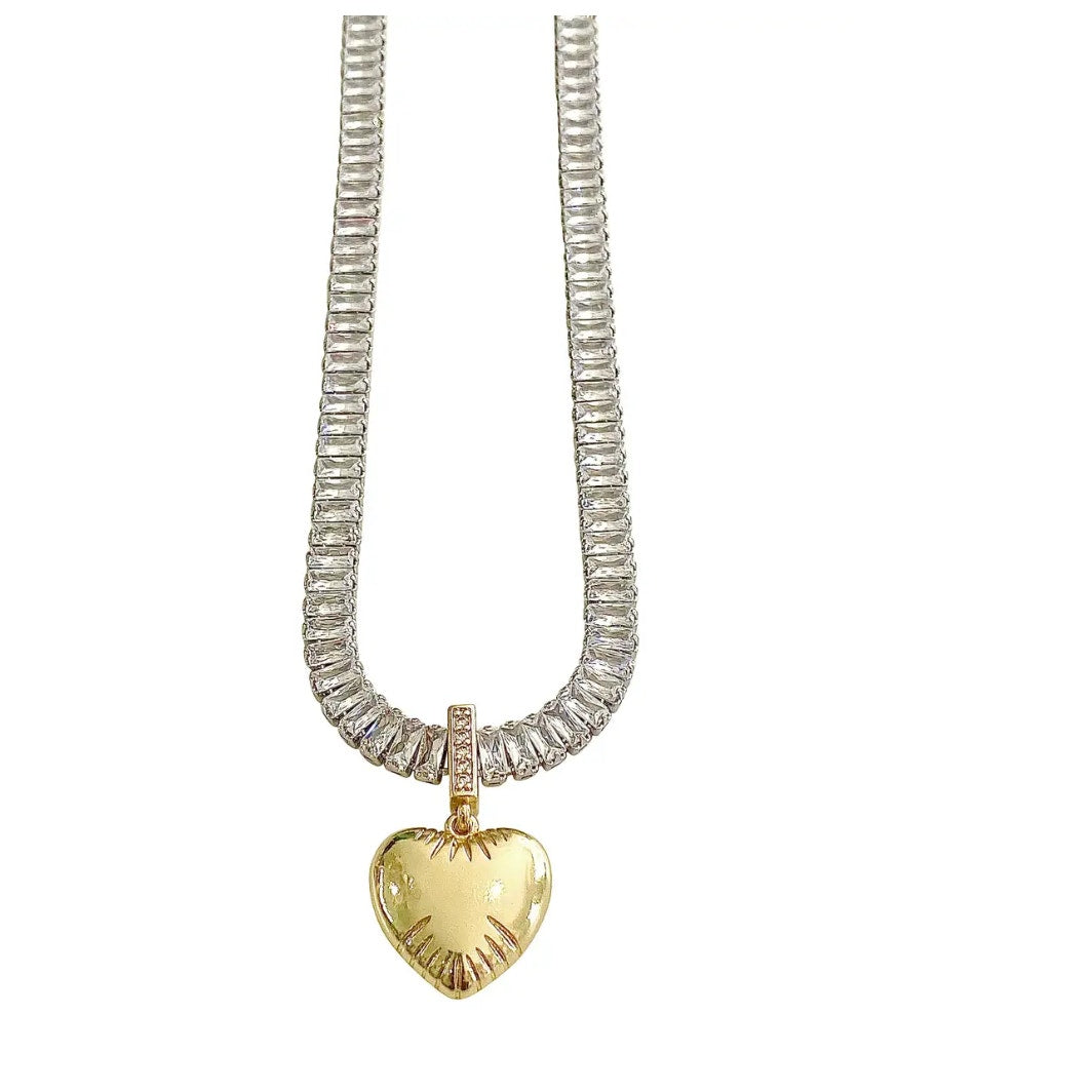 Elegant Glam Pentagram Heart Shape Necklace